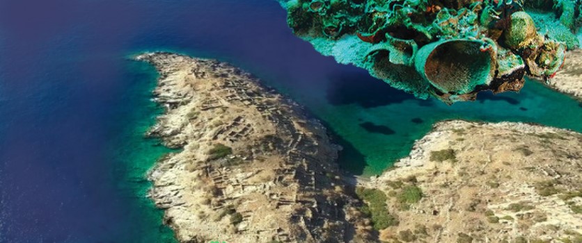 Pseira island Crete and some underwater pottery found there